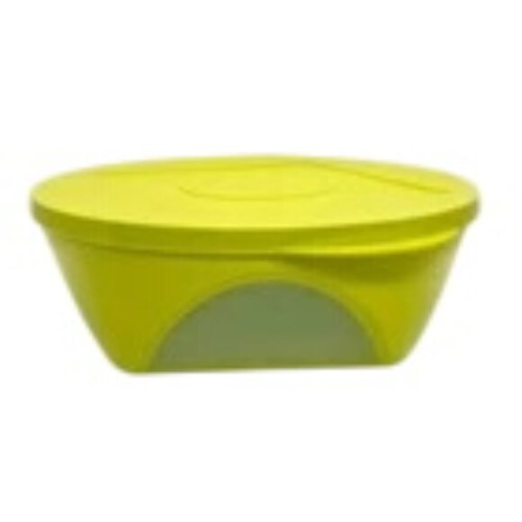 2 - Tupperware Clear Impressions Margarita Yellow Green Storage Bowl #5531 - Picture 1 of 2
